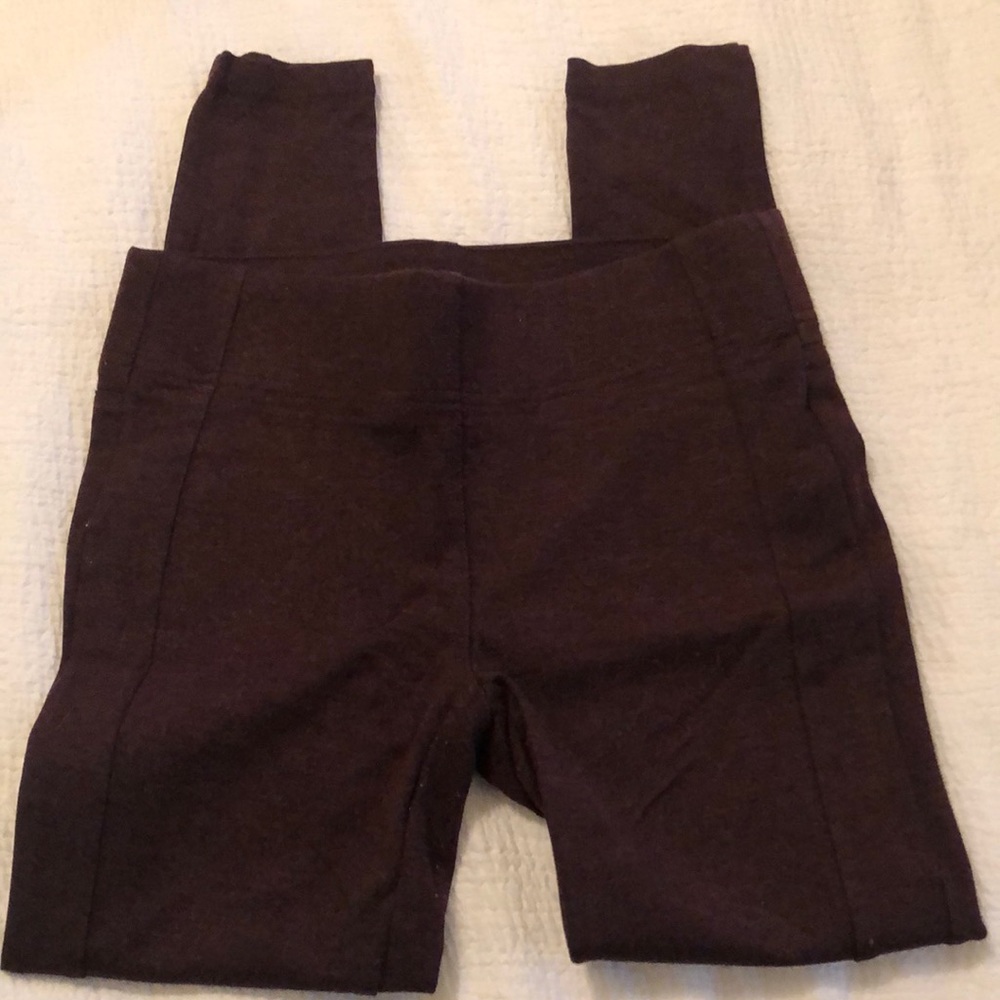 Loft. Maroon thick leggings.